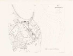 Hafen, Danzig-Neufahrwasser: Lageplan (aus: Atlas zur Zeitschrift für Bauwesen, hrsg. v. L.v.Tiedemann, Jg. 33, 1883)