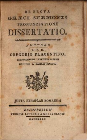 De recta Graec. Sermonis pronuntiatione dissert.
