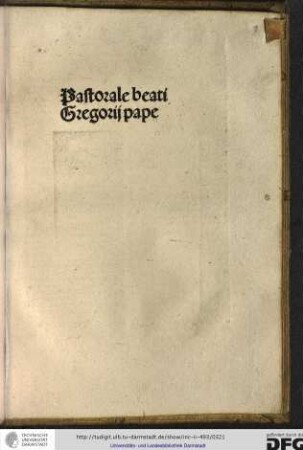 Pastorale beati Gregorii pape.