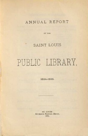 Annual report. 1884/85
