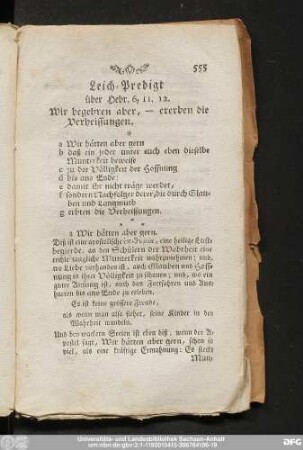 Leich-Predigt über Hebr. 6, 11. 12.