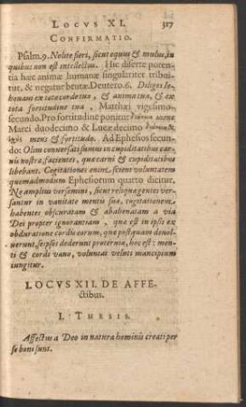 Locus XII. De Affectibus.