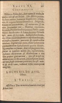 Locus XII. De Affectibus.