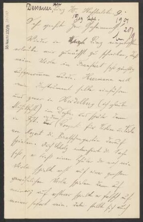 Brief an Ludwig Strecker  und B. Schott's Söhne : 18.09.1901