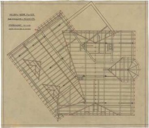 Billing, Hermann; Karlsruhe, Eisenlohrstr. / Bunsenstr. 22; Haus Muser - Sparrenlage (Grundriss)