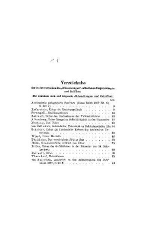 Verzeichnis : der in den vorstehenden "Erläuterungen" enthaltenen Besprechungen und Kritiken