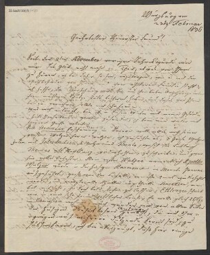 Brief an B. Schott's Söhne : 23.02.1836