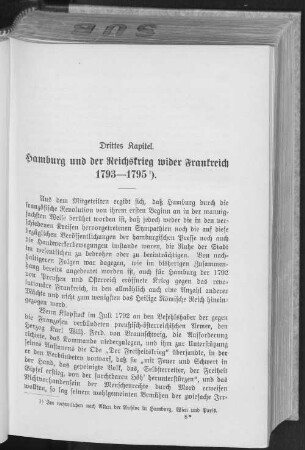 Drittes Kapitel. Hamburg und der Reichskrieg wider Frankreich 1793-1795.