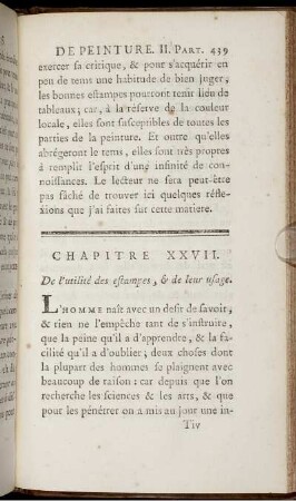 Chapitre XXVII. De l' utilité des estampes, & de leur usage
