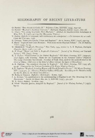 Bibliography of recent literature