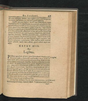 Caput XVII. De Legibus.