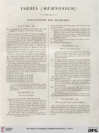 Thèbes (Memnonium): Explication des planches (19-39)