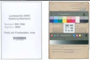 Entnazifizierung Irma Gräfin Finck von Finckenstein , geb. 21.07.1922 ()