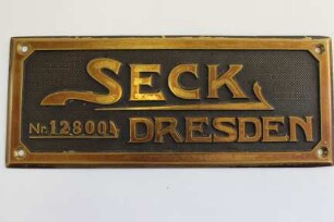 Firmenschild SECK Dresden
