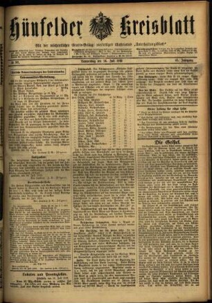 Ausgabe vom Donnerstag, den 24. Juli 1919.