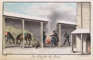 'Im Kloster von Ribki' (nw. von Dorogobusch); Aquarell