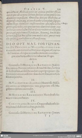 Deo Opt. Max. Fortunante,De Officiis Ac Magitratibus Continuandis, ...