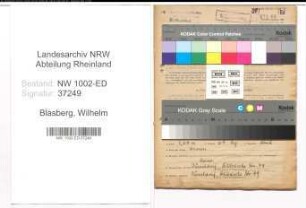 Entnazifizierung Wilhelm Blasberg, geb. 24.12.1900 (Lehrer)