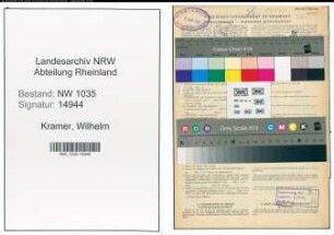 Entnazifizierung Wilhelm Kramer , geb. 03.01.1888 (Steiger)