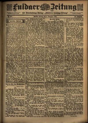Erste Ausgabe vom Freitag, den 08. November 1901.