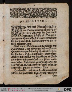 Praeliminare