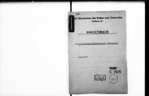 Institutsaversen und sachliche Ausstattung des Physikalisch-Chemischen Instituts