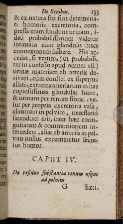Caput IV. De residuo substantiæ renum usque ad pelvim
