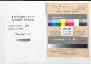 Entnazifizierung Karl Westhoff , geb. 02.10.1914 (Polizeibeamter)