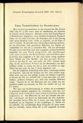 Ueber Veränderlichkeit der Prosodes-Arten.