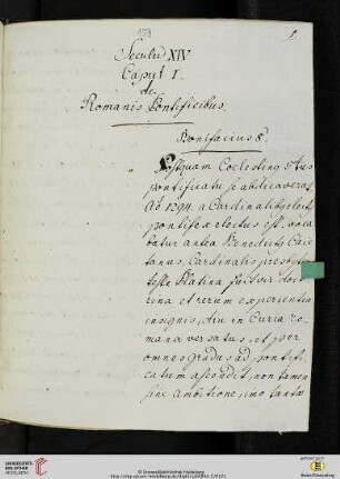 Seculum XIV Caput I. de Romanis Pontificibus. Bonifacius 8.