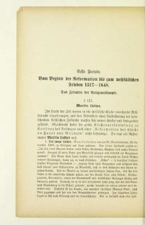 Erste Periode. Vom Beginn der Reformation bis zum westfälischen Frieden 1517-1648