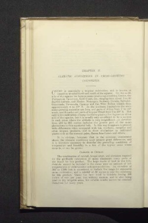 Chapter II. Climatic conditions in cacao-growing countries.