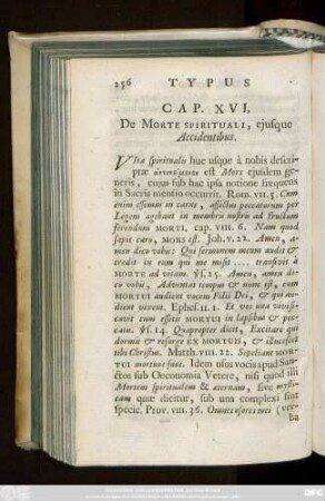 Cap. XVI. De Morte Spirituali, eiusque Accidentibus.