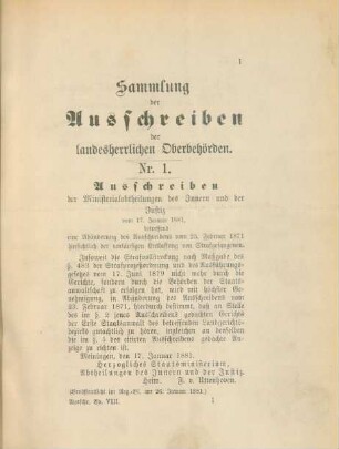 17. Januar 1881-30. August 1883 = Nr. 1-52