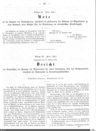 Beilagen zu Protokoll, 250. Sitzung