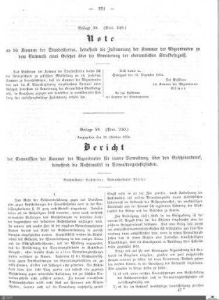Beilagen zu Protokoll, 250. Sitzung