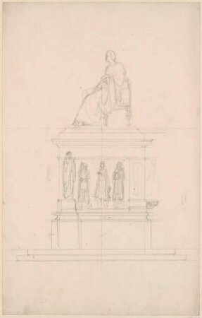 Entwurf für das Postament zum Denkmal für Friedrich August I. von Sachsen, Seitenansicht