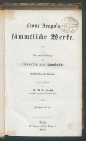 Franz Arago's sämmtliche Werke... 5. Bd