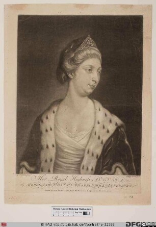 Bildnis Augusta (Charlotte), Herzogin von Braunschweig-Lüneburg, geb. Prinzessin von Großbritannien u. Irland