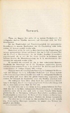 Mineralogische und petrographische Tabellen : Mit 18 Figuren
