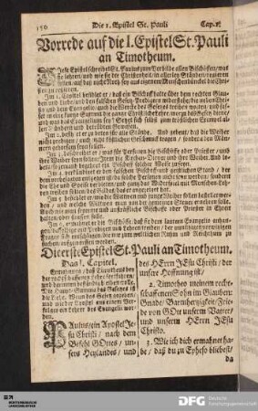 Die erste Epistel St. Pauli an Timotheum.