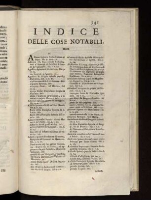 Indice Delle Cose Notabili.