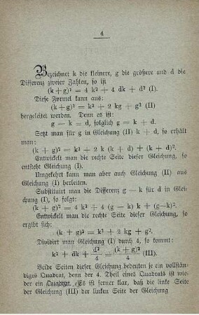 Neue Methode, unreine quadratische Gleichungen aufzulösen.
