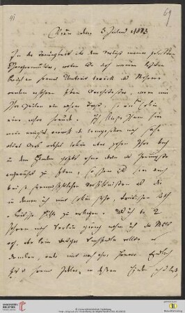 Brief von Joseph von Hammer-Purgstall an Friedrich Creuzer