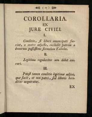 15-16, Corollaria