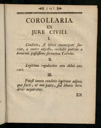 15-16, Corollaria