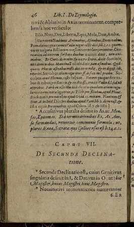 Caput VII. De Secunda Declinatione