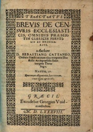 Tractatus brevis de censuris ecclesiasticis