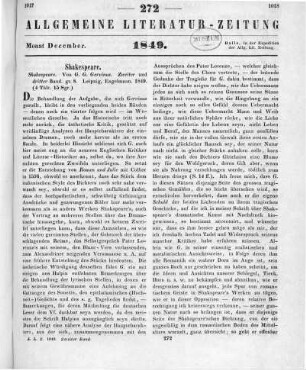 Gervinus, G. G.: Shakespeare. Bd. 2-3. Leipzig: Engelmann 1849