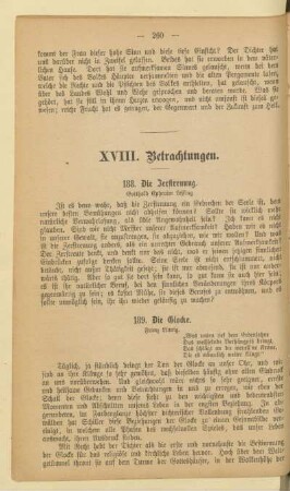 XVIII. Betrachtungen.
